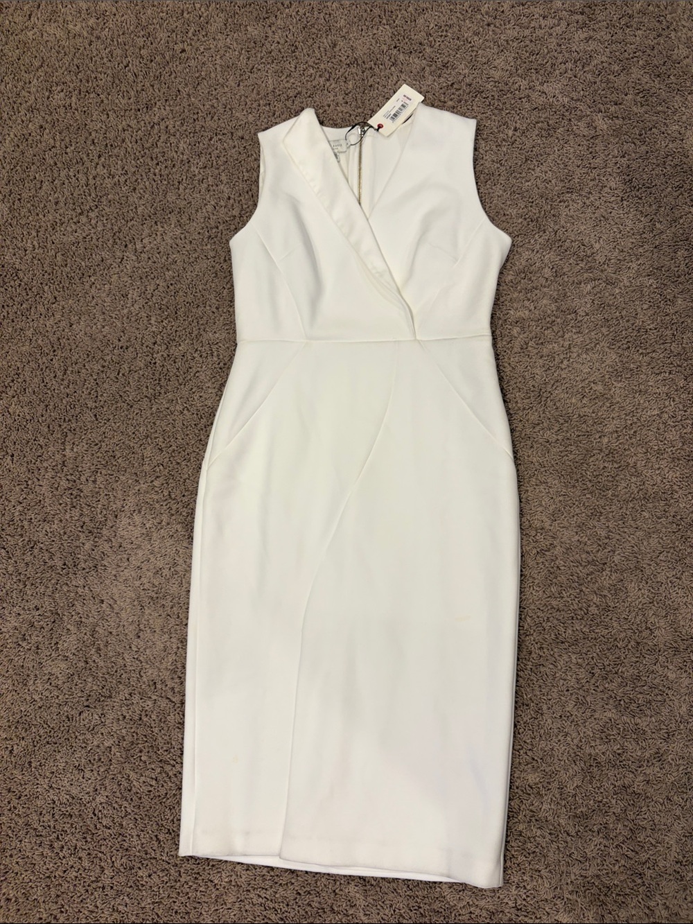 Ted Baker White Sleeveless Wrap-Style Midi Dress
